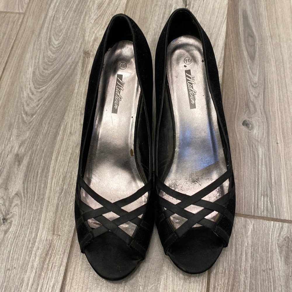 Midtown black heels (velvet) size 10